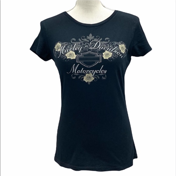 Harley-Davidson Tops - HARLEY-DAVIDSON Black Woman’s Short Sleeve Tee Shirt Size Small
